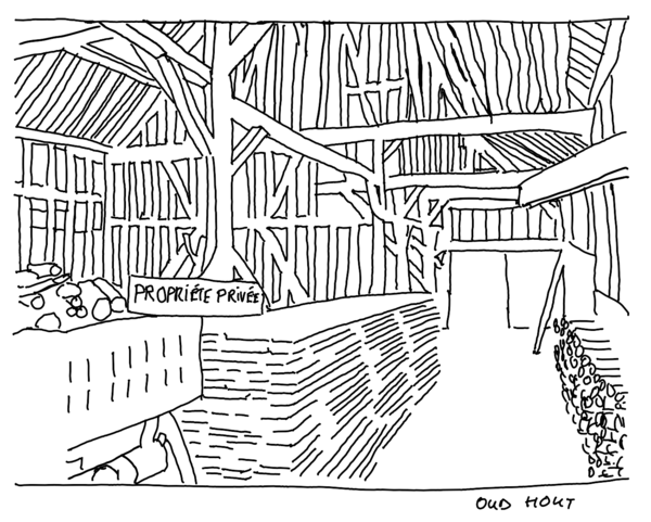 Lot's of wood in this old French barn...